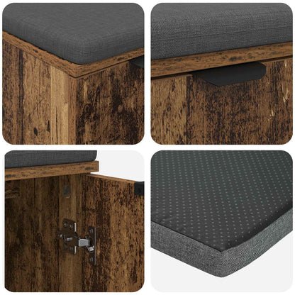 Halbank met kussen met opslag Oudhout 60 x 38 x 46 cm