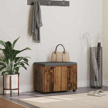 Halbank met kussen met opslag Oudhout 60 x 38 x 46 cm