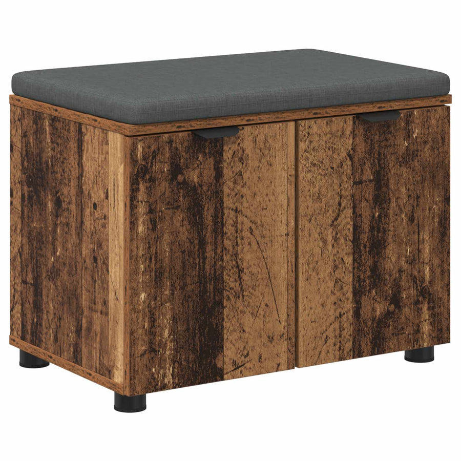 Halbank met kussen met opslag Oudhout 60 x 38 x 46 cm