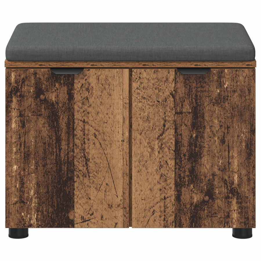 Halbank met kussen met opslag Oudhout 60 x 38 x 46 cm