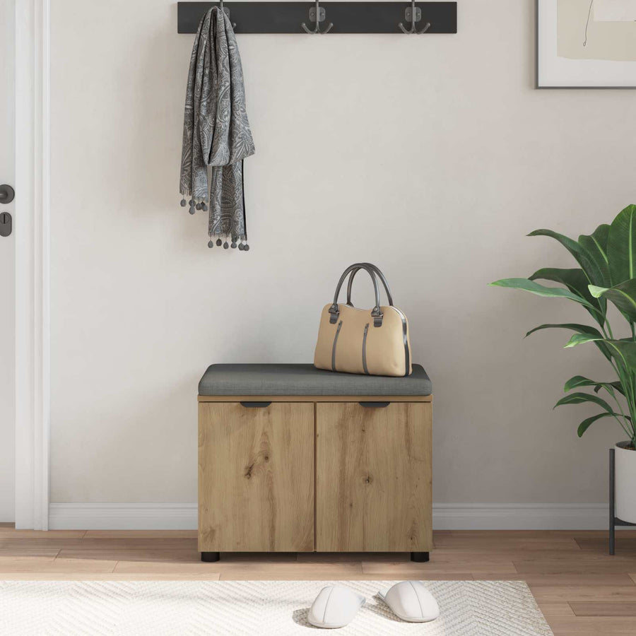 Halbank met kussen met opslag Artisan Eiken 60 x 38 x 46 cm