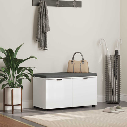 Halbank met kussen met opslag met de deur Wit 80 x 38 x 46 cm