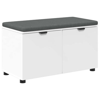 Halbank met kussen met opslag met de deur Wit 80 x 38 x 46 cm