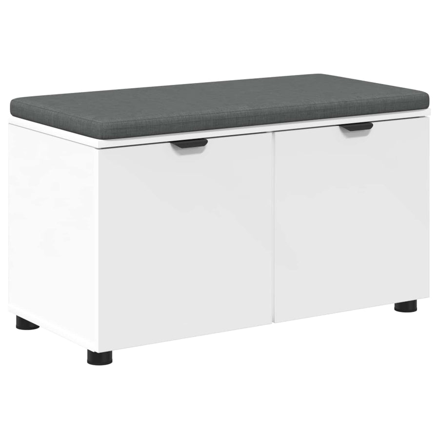 Halbank met kussen met opslag met de deur Wit 80 x 38 x 46 cm