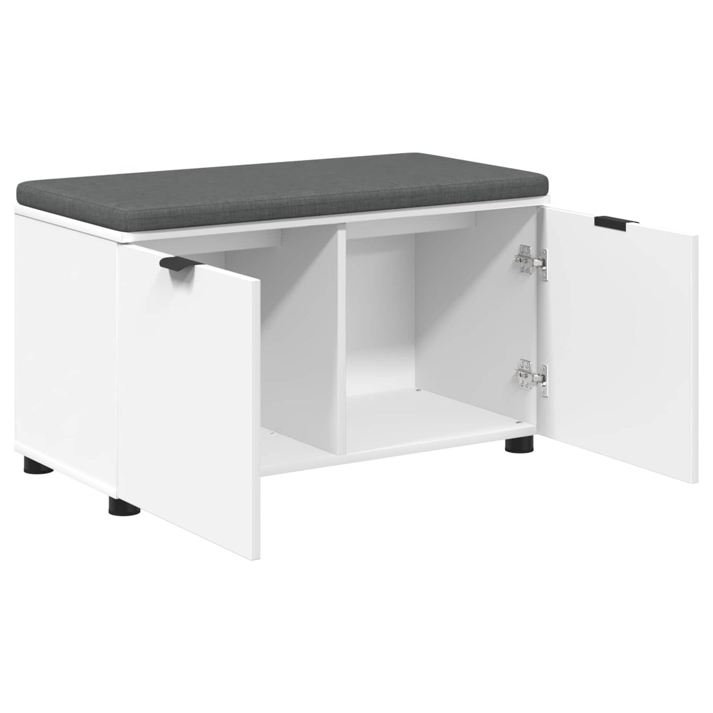 Halbank met kussen met opslag met de deur Wit 80 x 38 x 46 cm