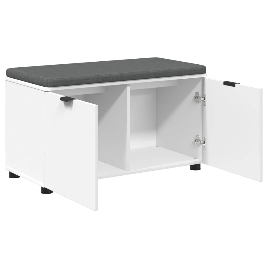 Halbank met kussen met opslag met de deur Wit 80 x 38 x 46 cm