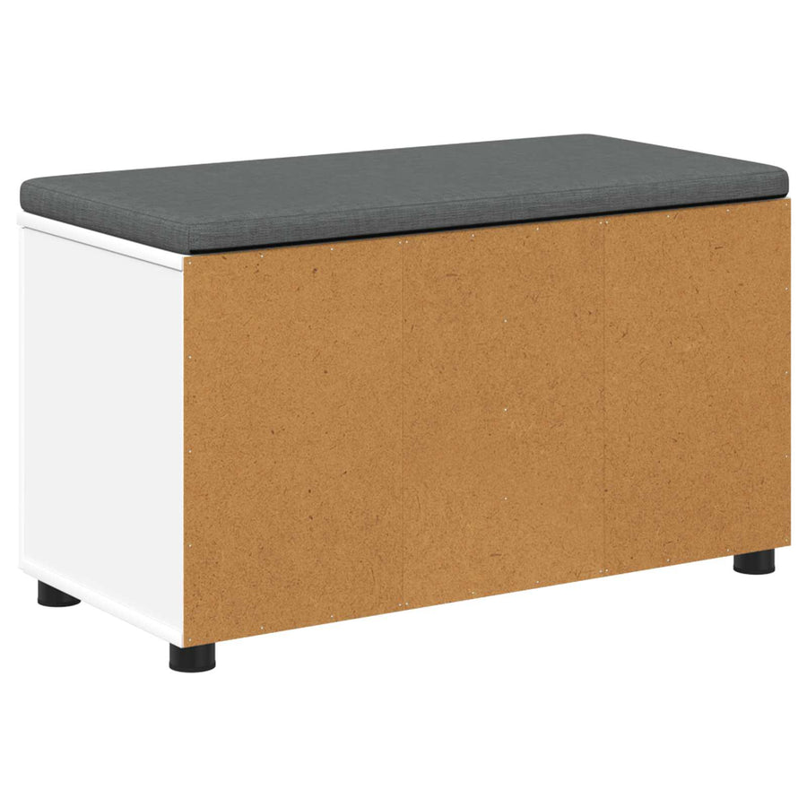 Halbank met kussen met opslag met de deur Wit 80 x 38 x 46 cm