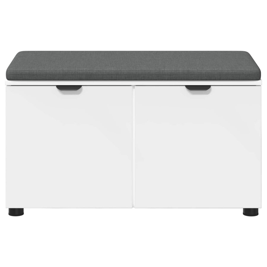 Halbank met kussen met opslag met de deur Wit 80 x 38 x 46 cm