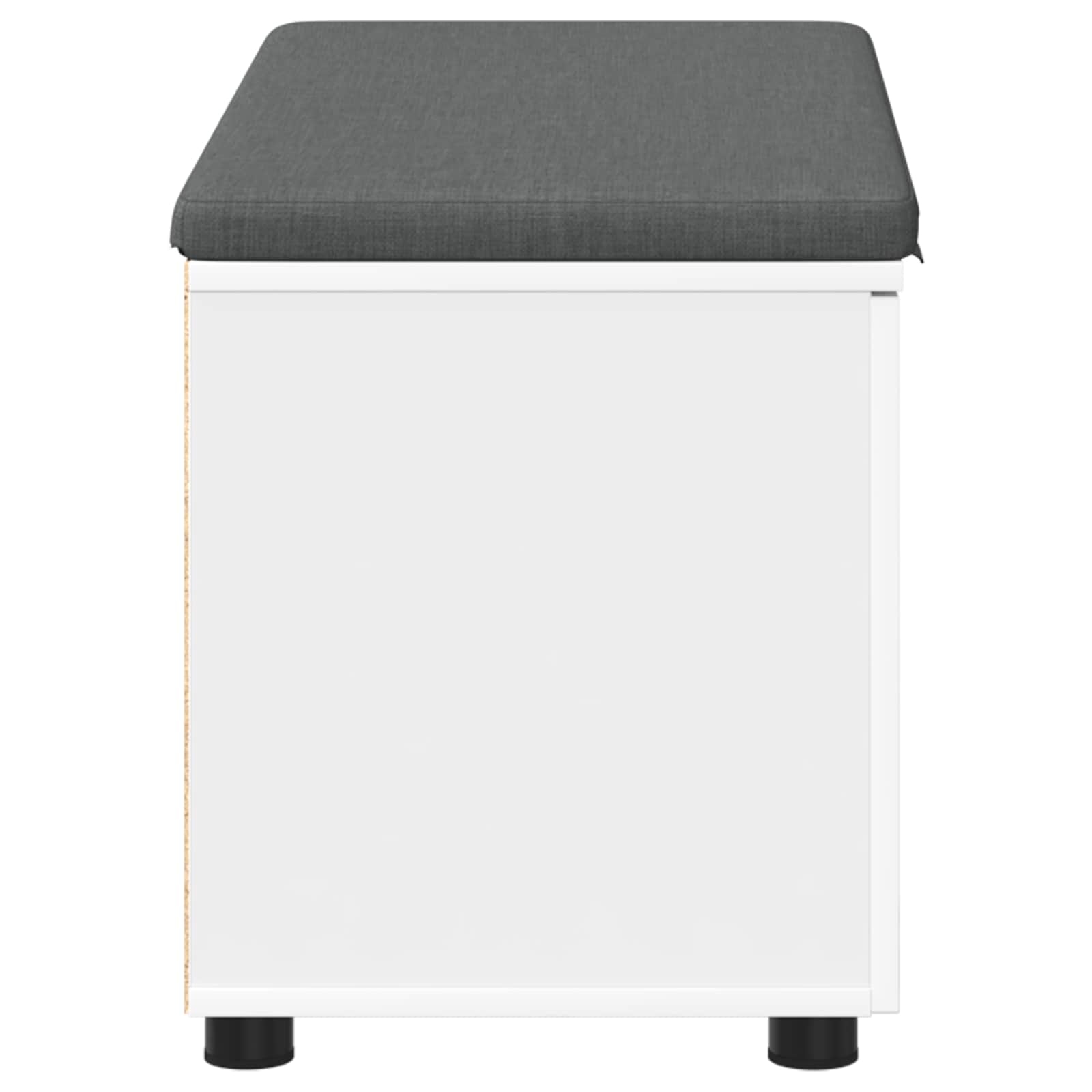 Halbank met kussen met opslag met de deur Wit 80 x 38 x 46 cm