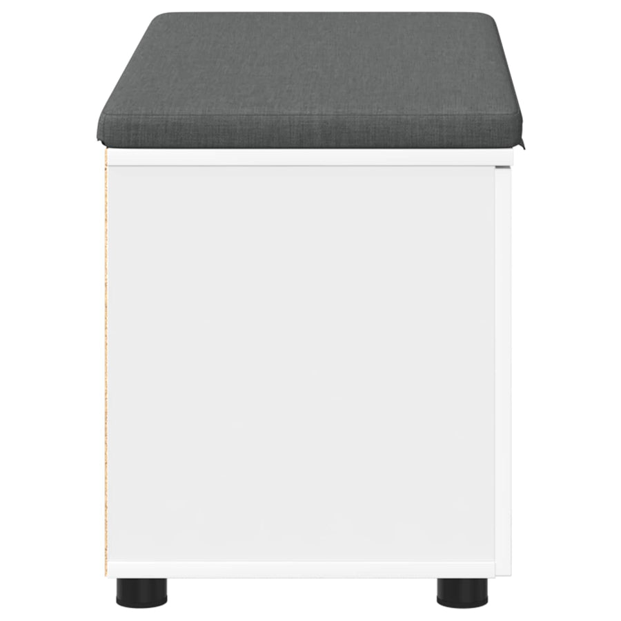 Halbank met kussen met opslag met de deur Wit 80 x 38 x 46 cm