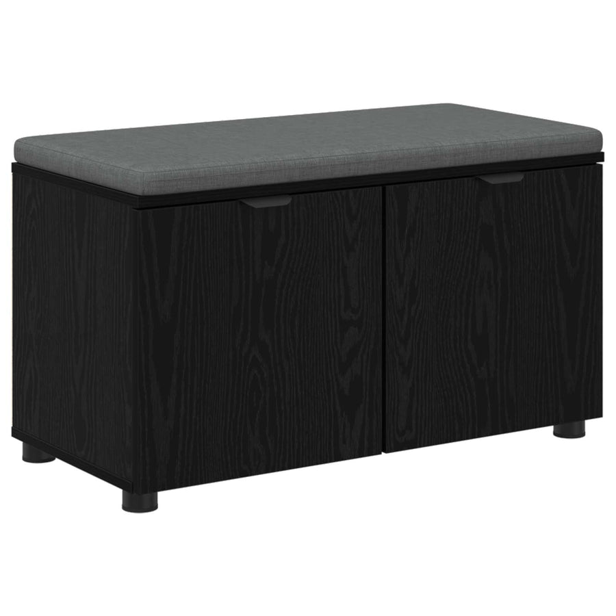 Halbank met kussen met opslag Zwart Eiken 80 x 38 x 46 cm