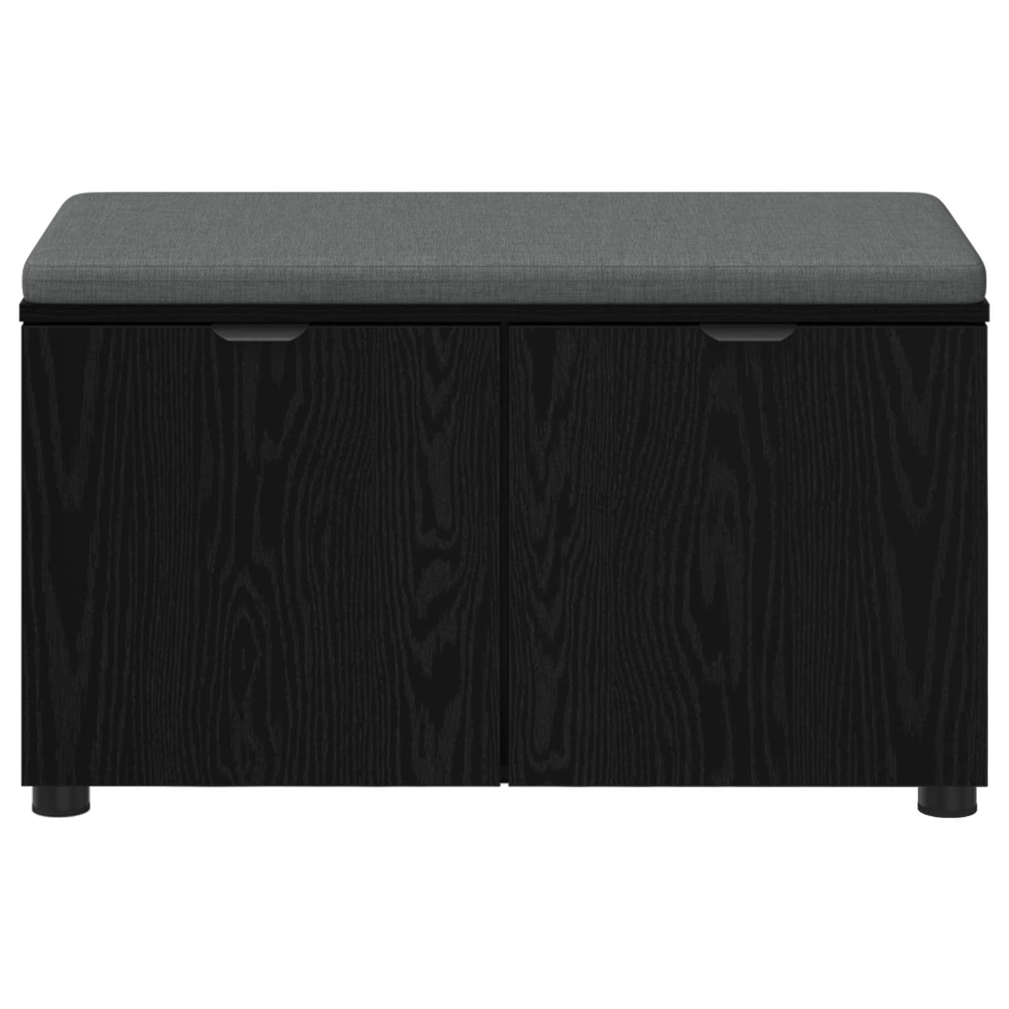 Halbank met kussen met opslag Zwart Eiken 80 x 38 x 46 cm