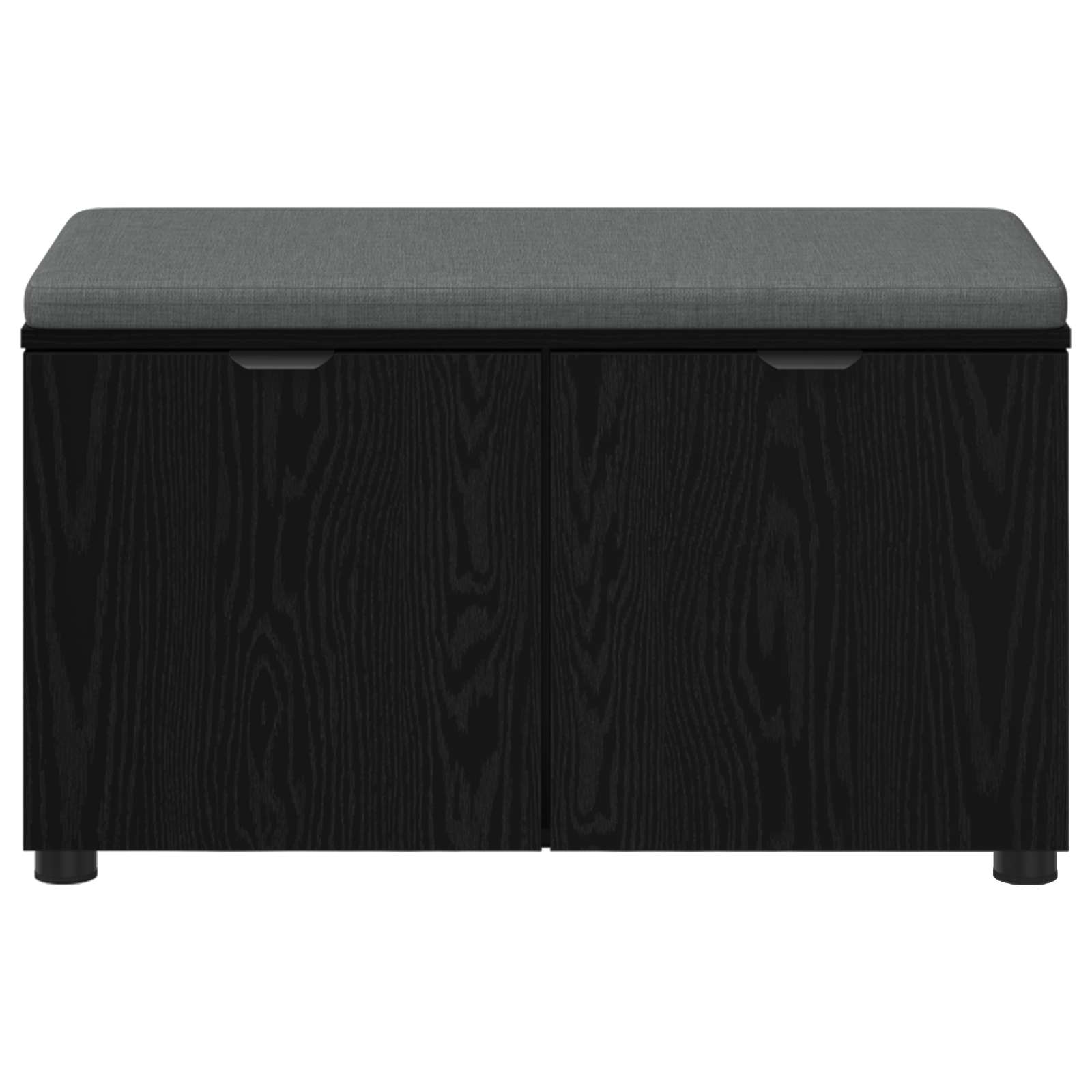Halbank met kussen met opslag Zwart Eiken 80 x 38 x 46 cm