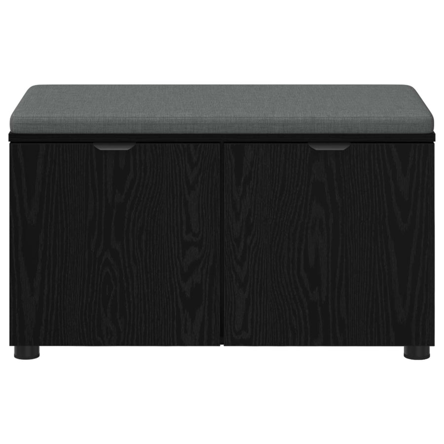 Halbank met kussen met opslag Zwart Eiken 80 x 38 x 46 cm