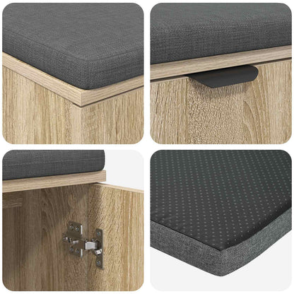 Halbank met kussen met opslag Sonoma Eiken 80 x 38 x 46 cm
