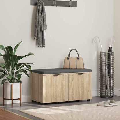 Halbank met kussen met opslag Sonoma Eiken 80 x 38 x 46 cm