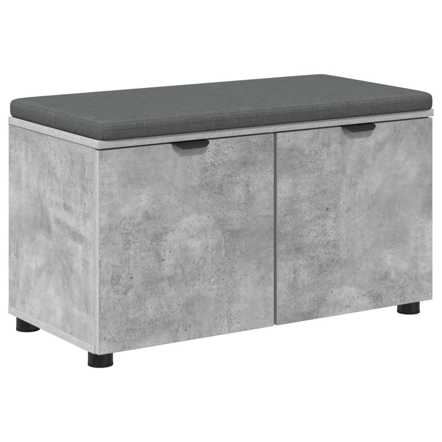 Halbank met kussen met opslag Beton Grijs 80 x 38 x 46 cm