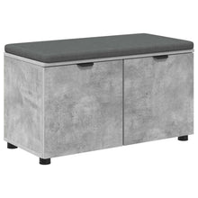 Halbank met kussen met opslag Beton Grijs 80 x 38 x 46 cm
