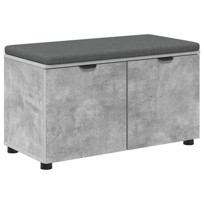 Halbank met kussen met opslag Beton Grijs 80 x 38 x 46 cm
