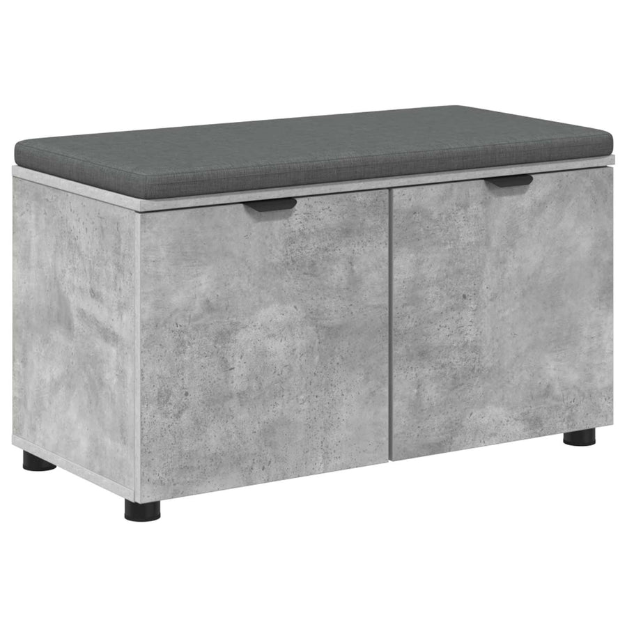 Halbank met kussen met opslag Beton Grijs 80 x 38 x 46 cm