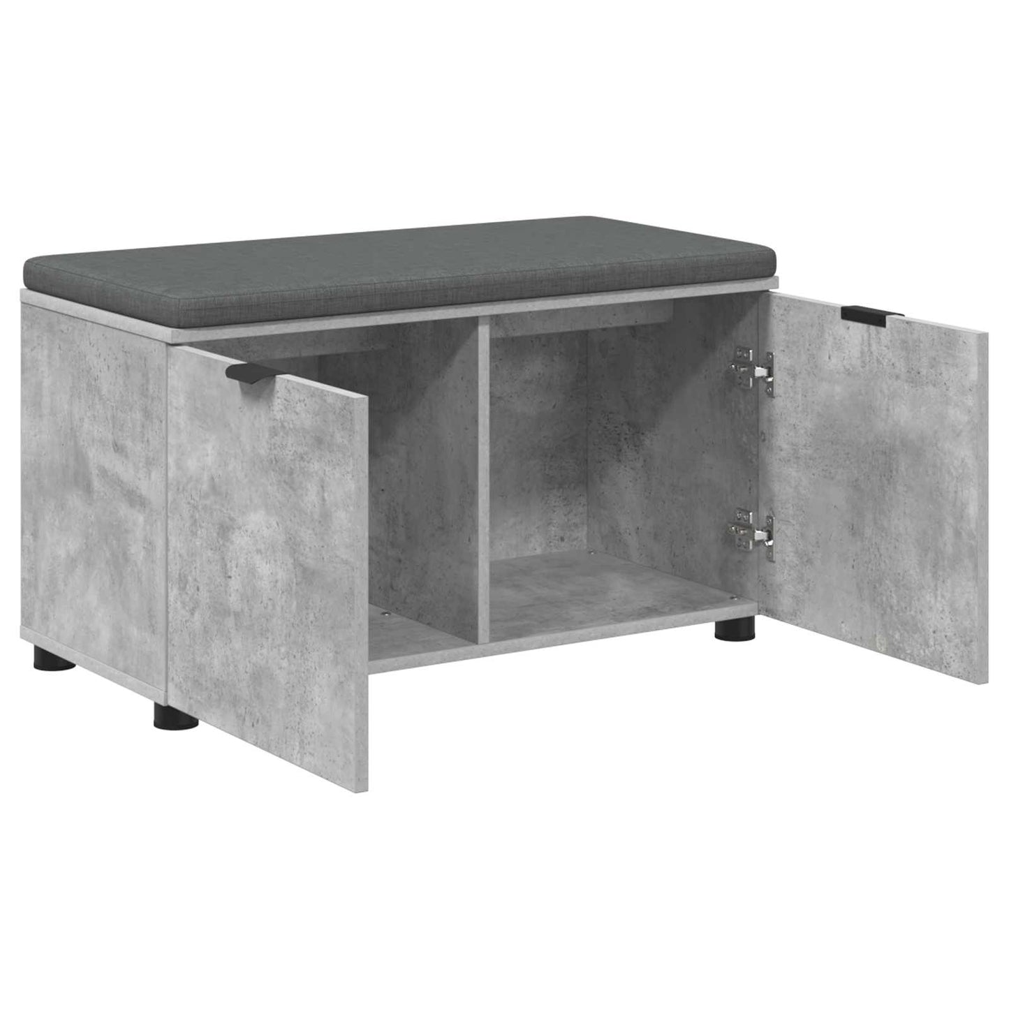 Halbank met kussen met opslag Beton Grijs 80 x 38 x 46 cm