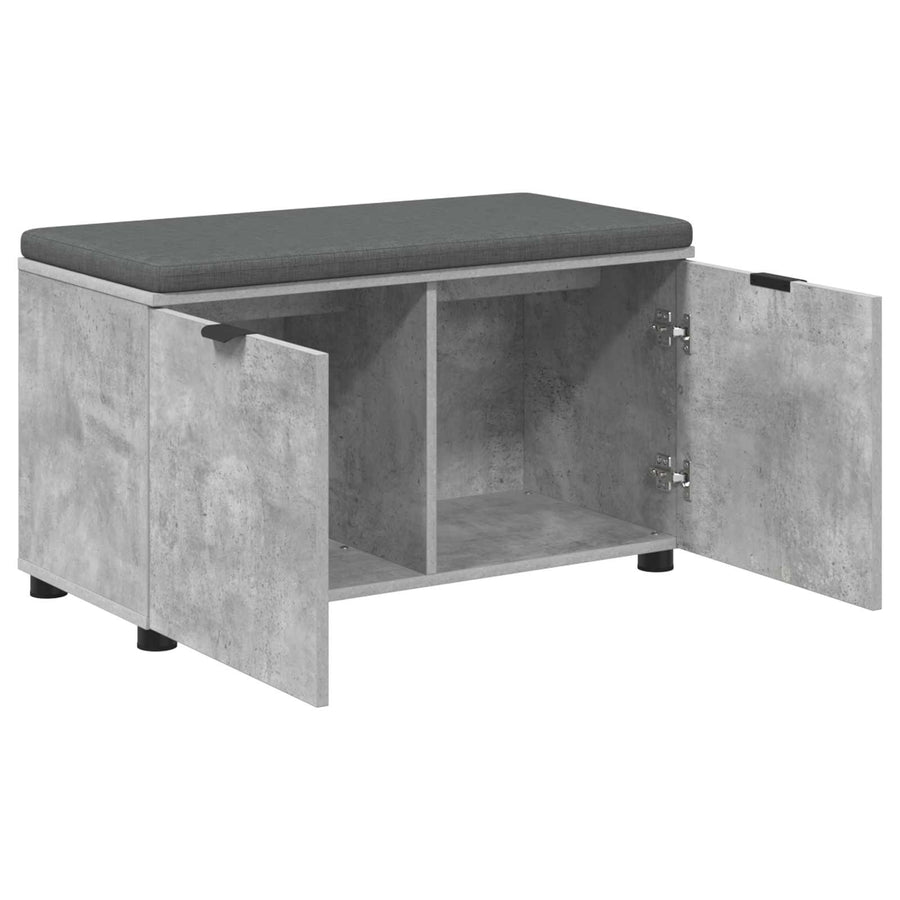 Halbank met kussen met opslag Beton Grijs 80 x 38 x 46 cm