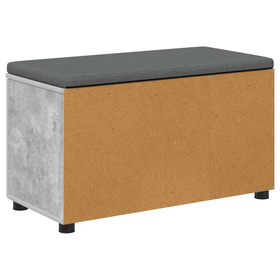Halbank met kussen met opslag Beton Grijs 80 x 38 x 46 cm