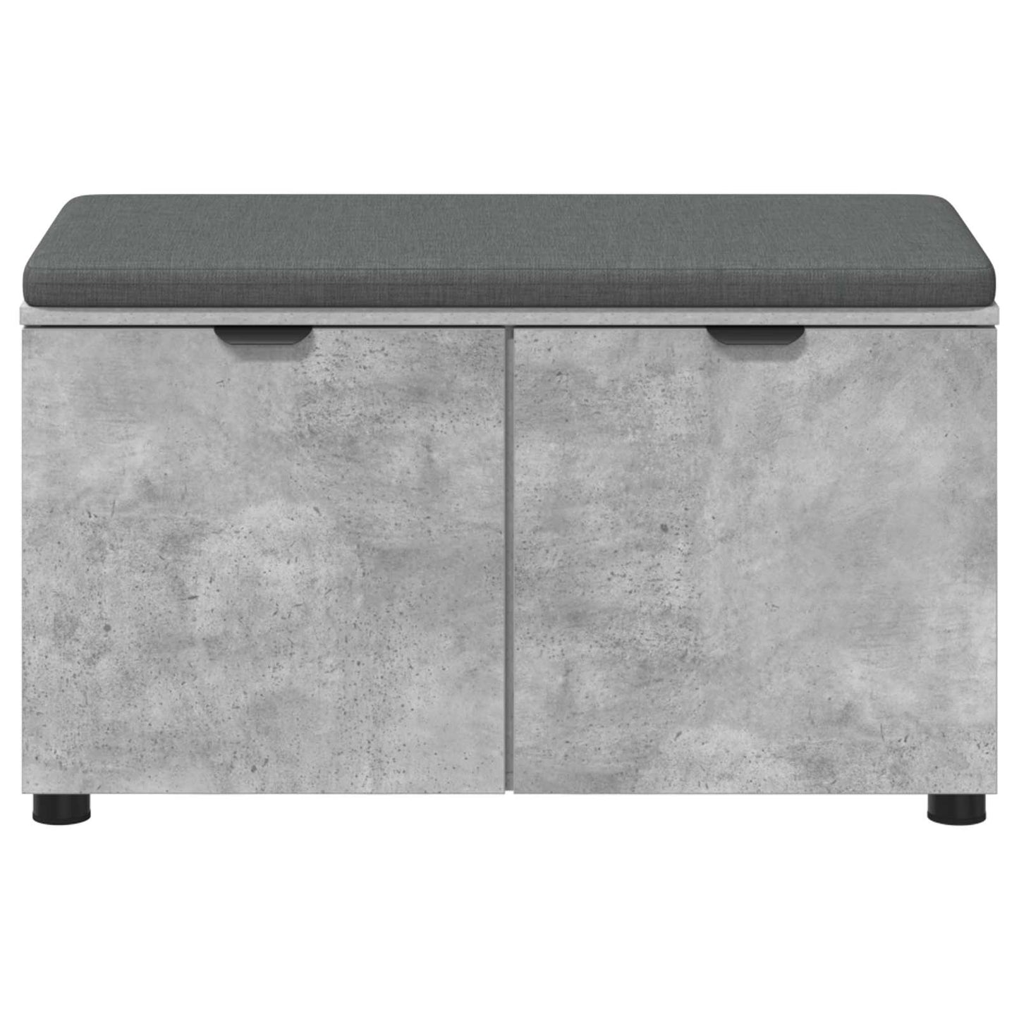 Halbank met kussen met opslag Beton Grijs 80 x 38 x 46 cm