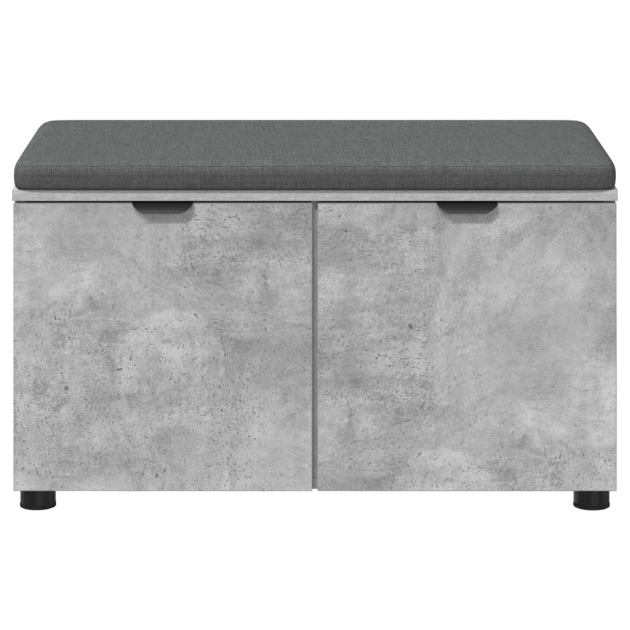 Halbank met kussen met opslag Beton Grijs 80 x 38 x 46 cm