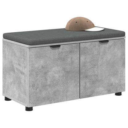 Halbank met kussen met opslag Beton Grijs 80 x 38 x 46 cm
