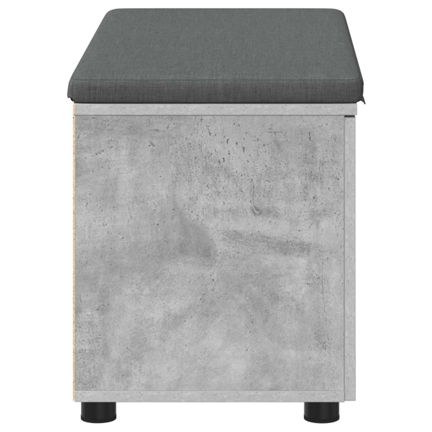 Halbank met kussen met opslag Beton Grijs 80 x 38 x 46 cm