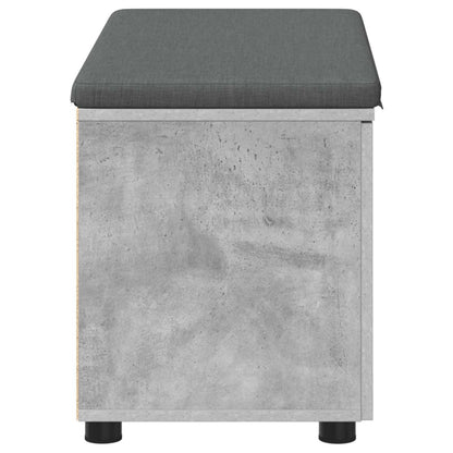 Halbank met kussen met opslag Beton Grijs 80 x 38 x 46 cm