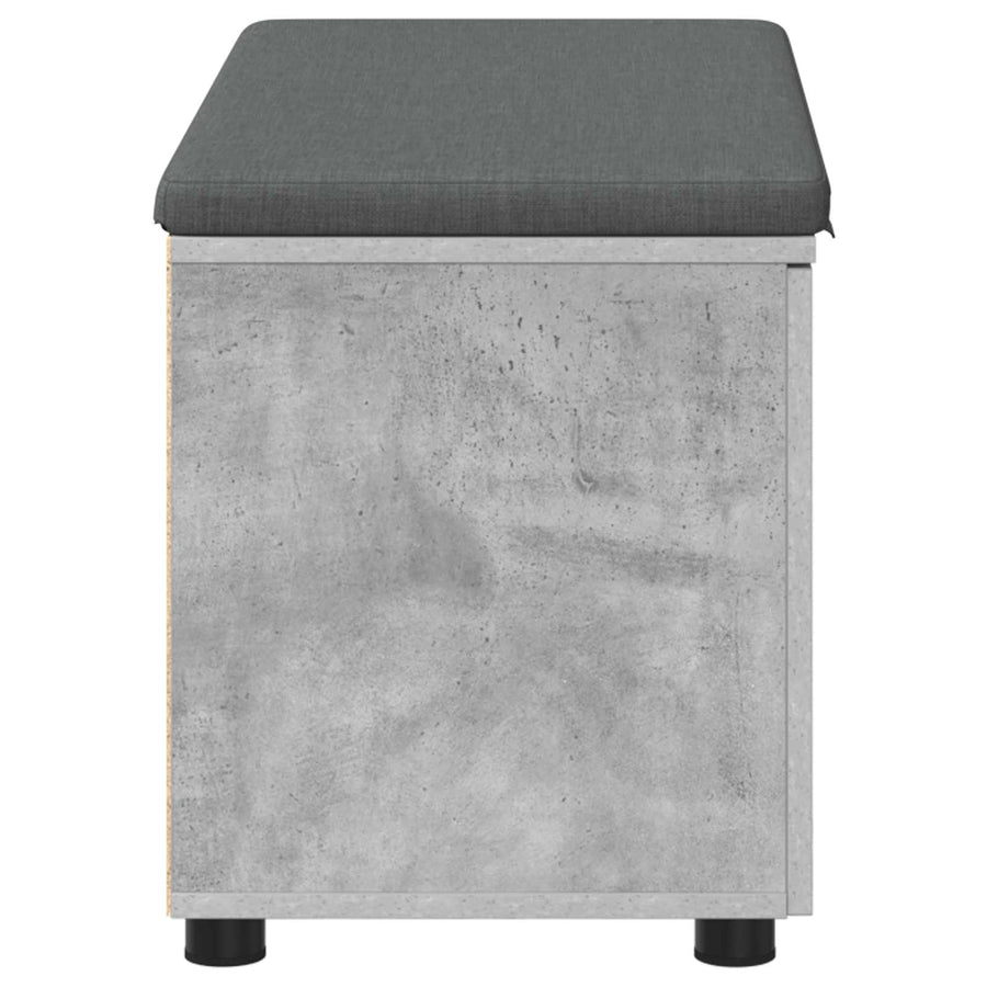 Halbank met kussen met opslag Beton Grijs 80 x 38 x 46 cm