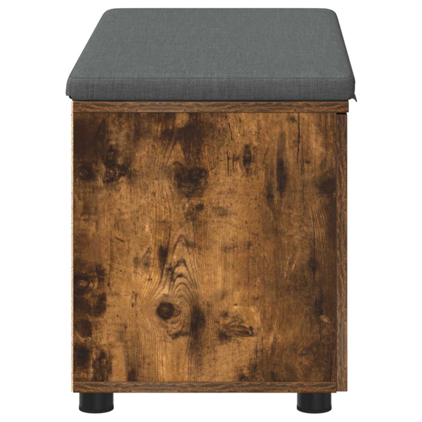 Halbank met kussen met opslag Gerookt eiken 80 x 38 x 46 cm