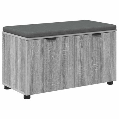 Halbank met kussen met opslag Grijs Sonoma 80 x 38 x 46 cm