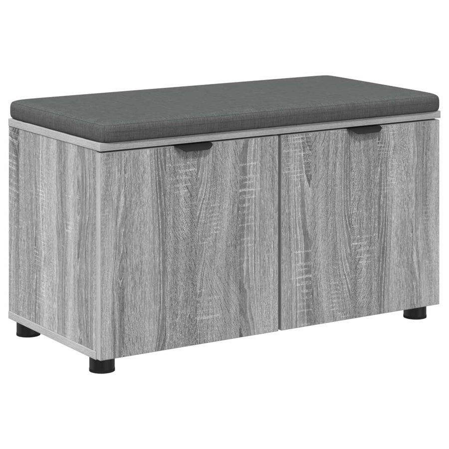 Halbank met kussen met opslag Grijs Sonoma 80 x 38 x 46 cm