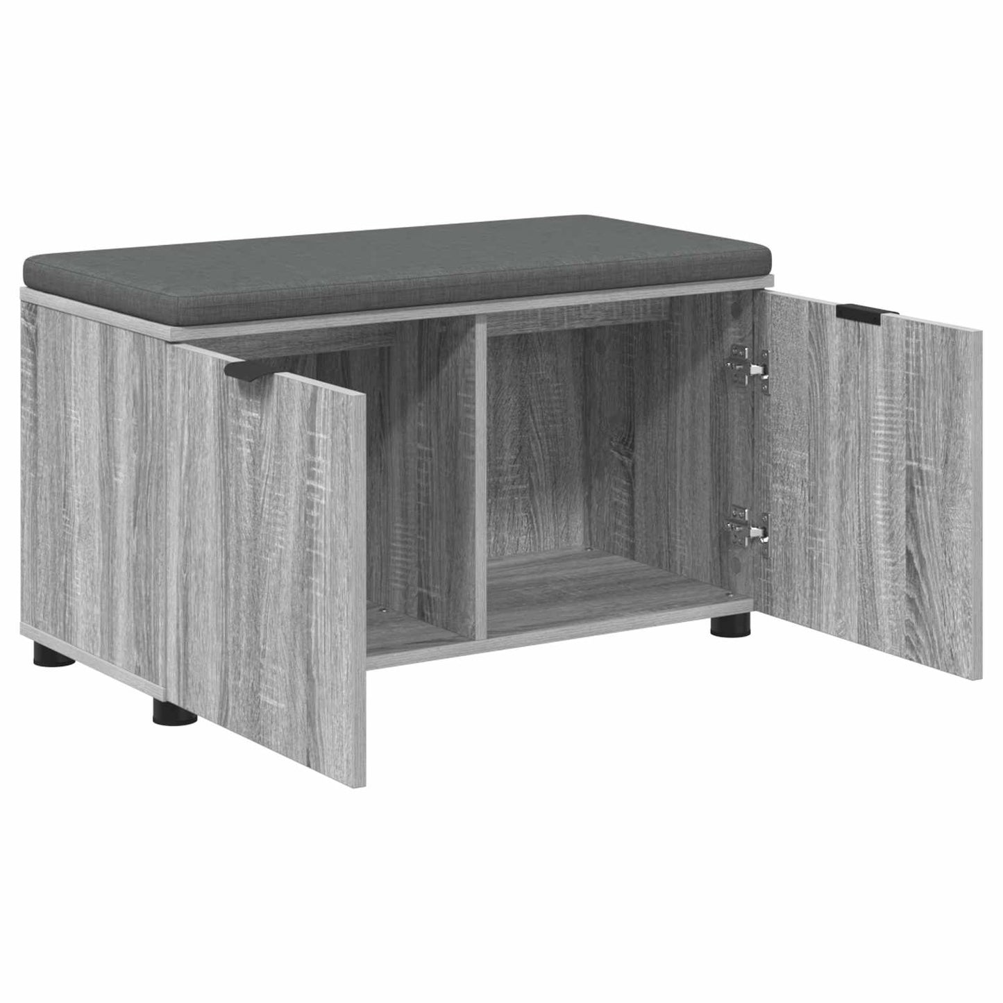 Halbank met kussen met opslag Grijs Sonoma 80 x 38 x 46 cm