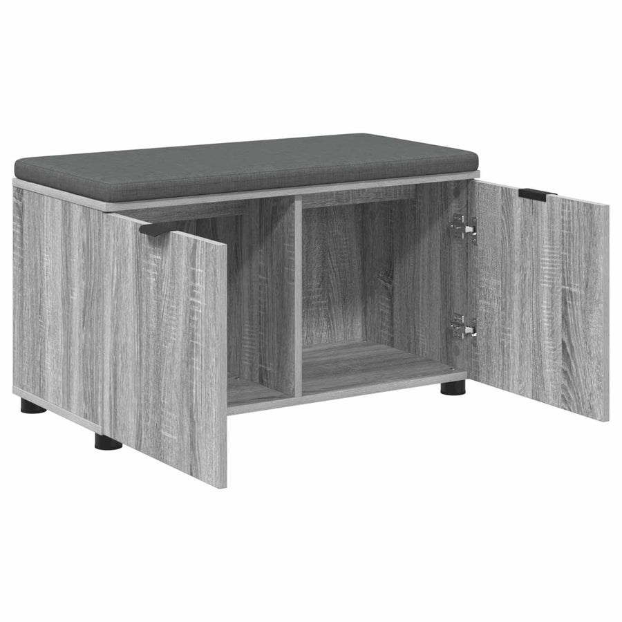 Halbank met kussen met opslag Grijs Sonoma 80 x 38 x 46 cm