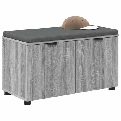 Halbank met kussen met opslag Grijs Sonoma 80 x 38 x 46 cm