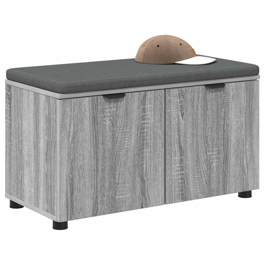 Halbank met kussen met opslag Grijs Sonoma 80 x 38 x 46 cm