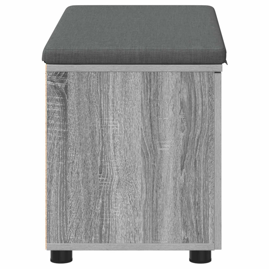 Halbank met kussen met opslag Grijs Sonoma 80 x 38 x 46 cm