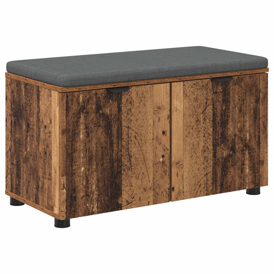 Halbank met kussen met opslag Oudhout 80 x 38 x 46 cm