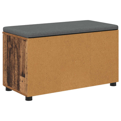 Halbank met kussen met opslag Oudhout 80 x 38 x 46 cm