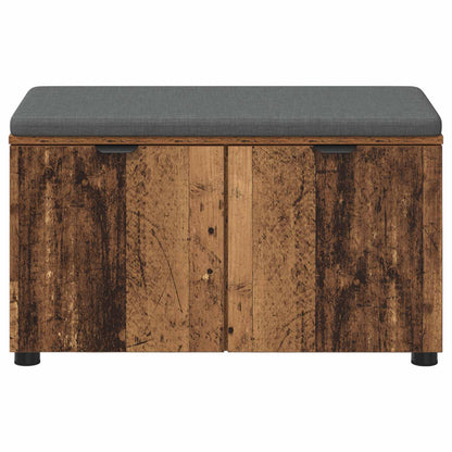 Halbank met kussen met opslag Oudhout 80 x 38 x 46 cm