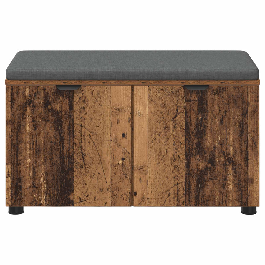 Halbank met kussen met opslag Oudhout 80 x 38 x 46 cm
