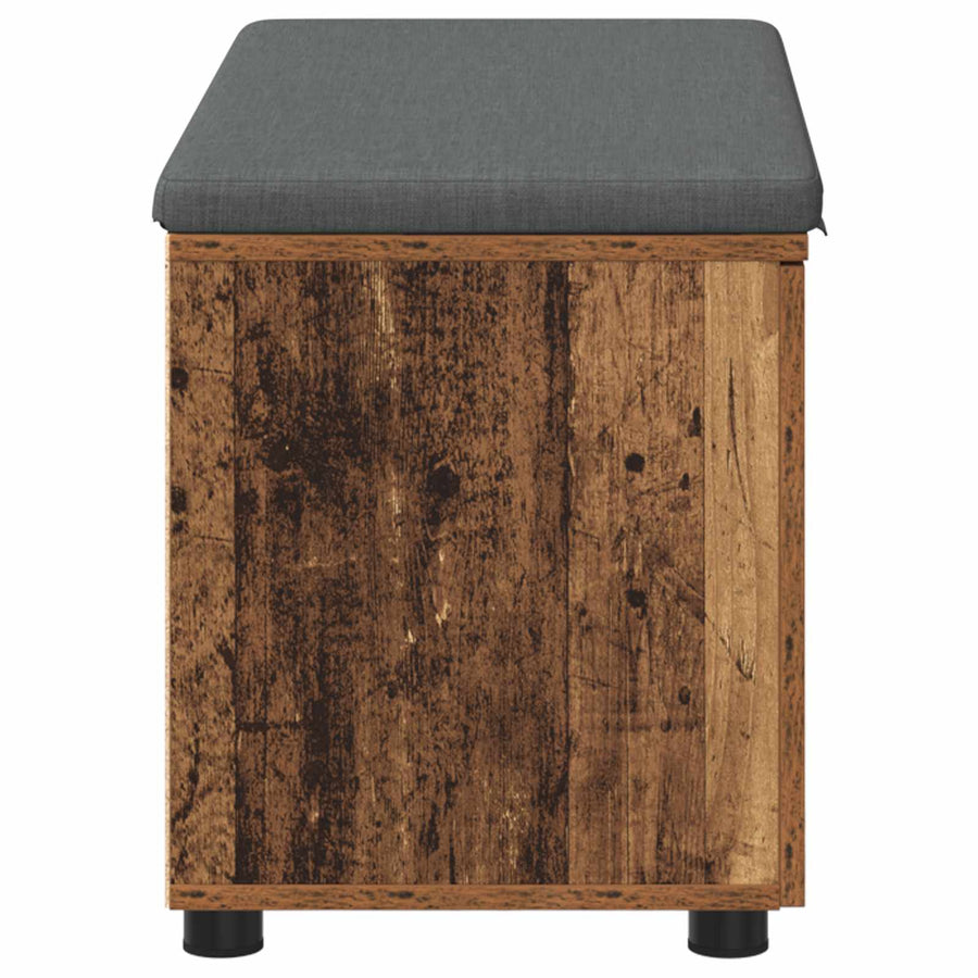 Halbank met kussen met opslag Oudhout 80 x 38 x 46 cm