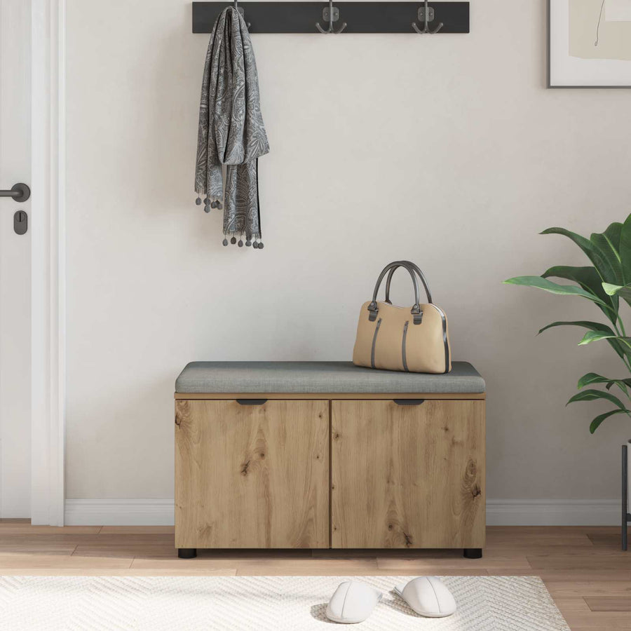 Halbank met kussen met plank Artisan Eik 80 x 38 x 46 cm