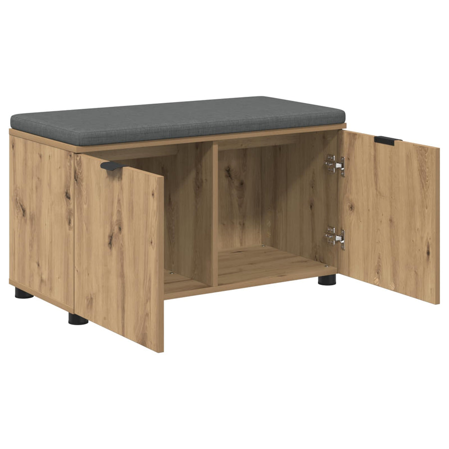 Halbank met kussen met plank Artisan Eik 80 x 38 x 46 cm