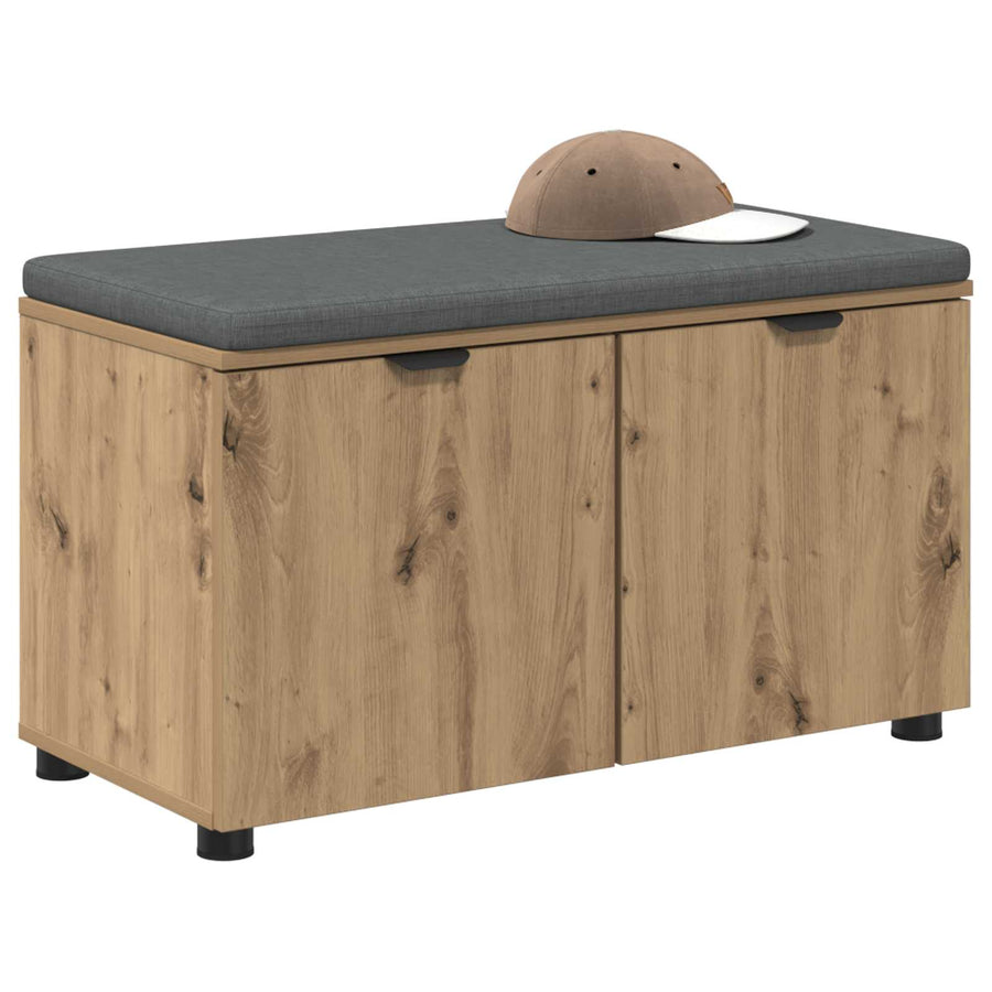 Halbank met kussen met plank Artisan Eik 80 x 38 x 46 cm