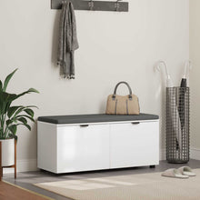Halbank met kussen met opslag met de deur Wit 100 x 38 x 46 cm